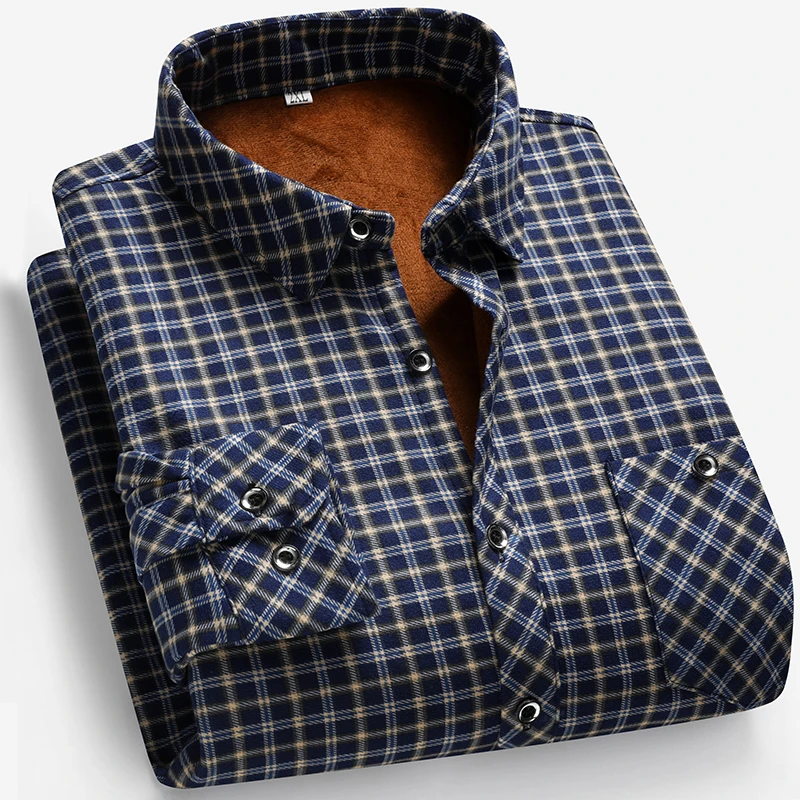 2026 Autumn and Winter Men's F - Flannel Shirt Lined ulasan dan harga