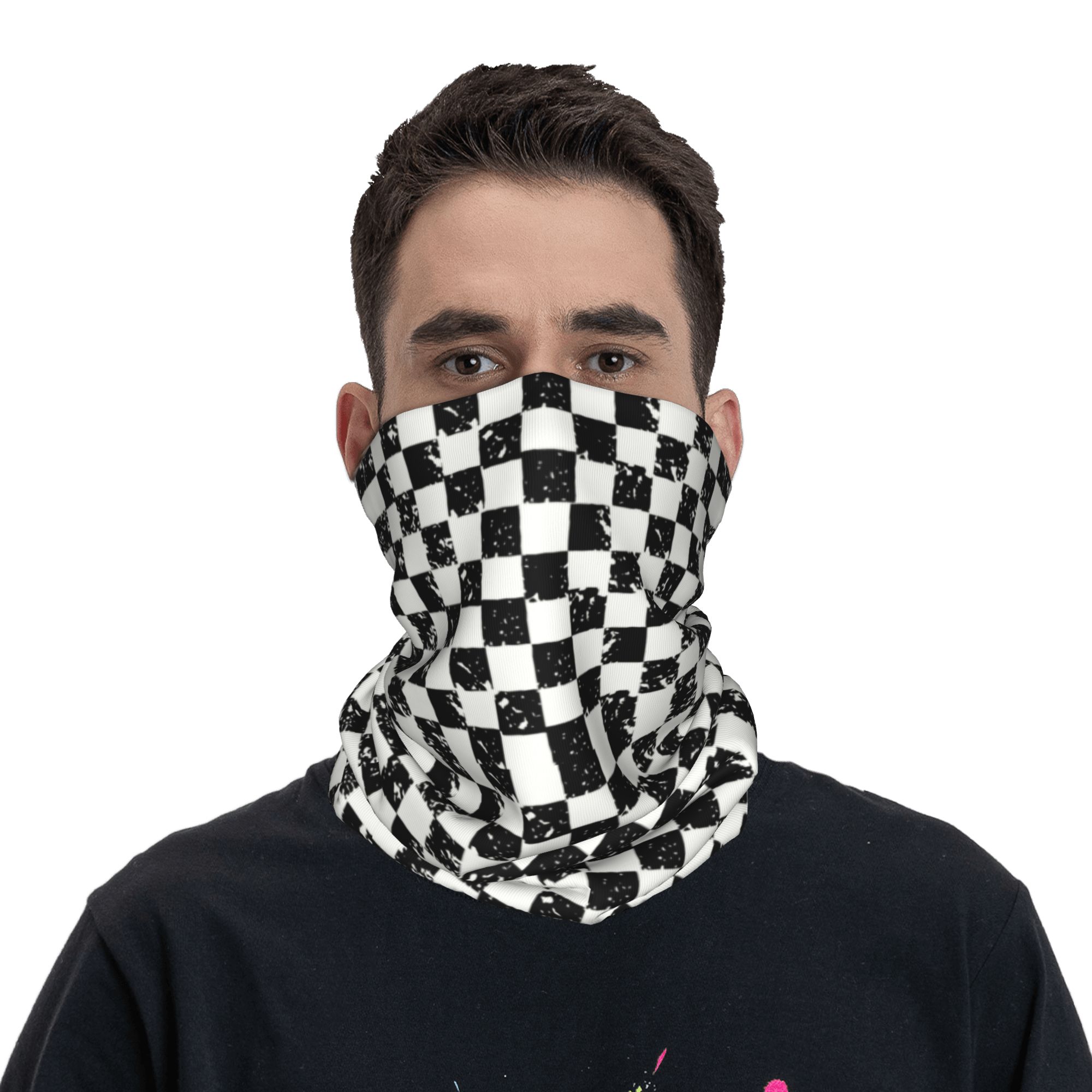 Custom Retro Checkered Flag Wi - Neck Gaiter Fleece ulasan dan harga