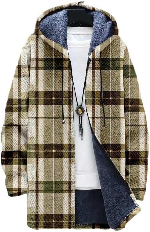 Men's Plaid Cardigan Oversized - Sherpa Hoodie Fleece ulasan dan harga