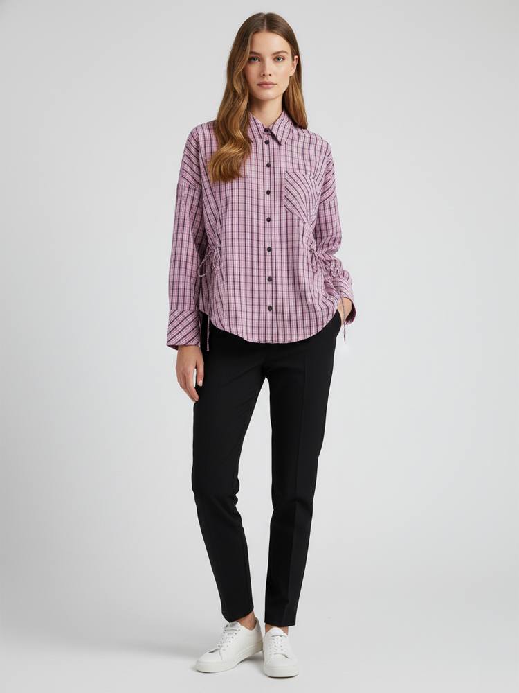 Women's Trendy Plaid Shirt Ele - Flannel Shirt Lined ulasan dan harga
