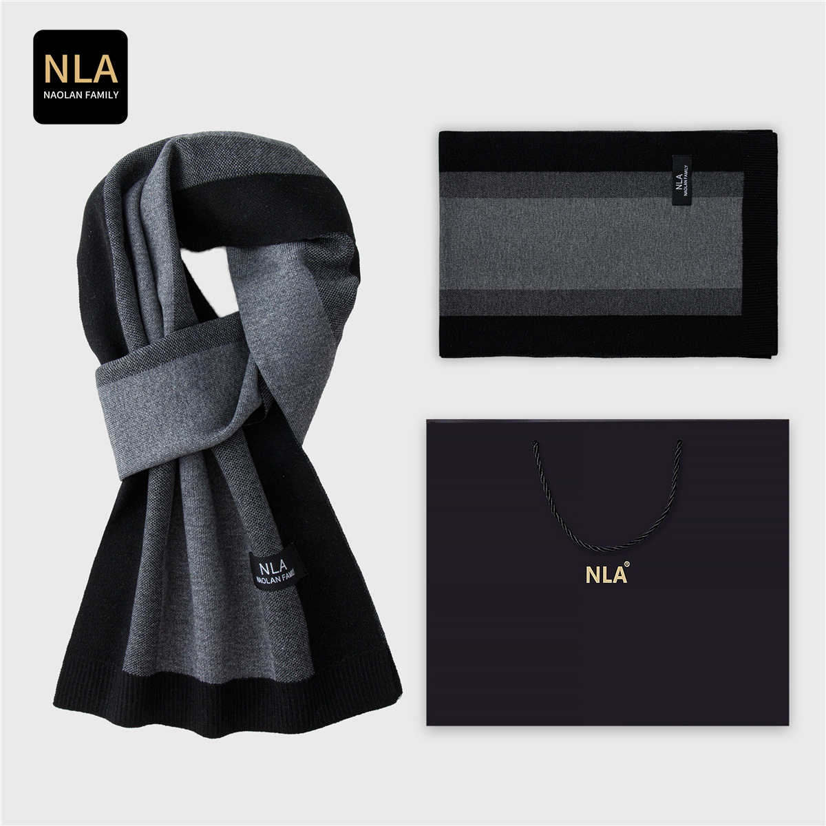 Gift Box Knitted Men's Wool Sc - Wool Scarf Men ulasan dan harga
