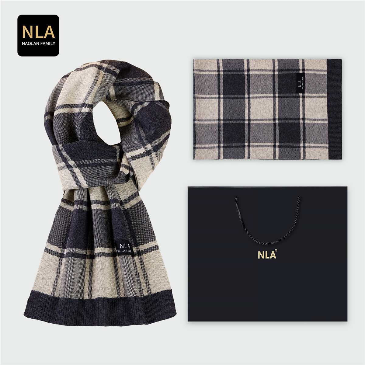 Gift Box Knitted Men's Wool Sc - Wool Scarf Men ulasan dan harga
