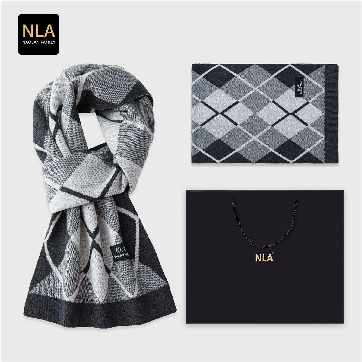 Gift Box Knitted Men's Wool Sc - Wool Scarf Men ulasan dan harga