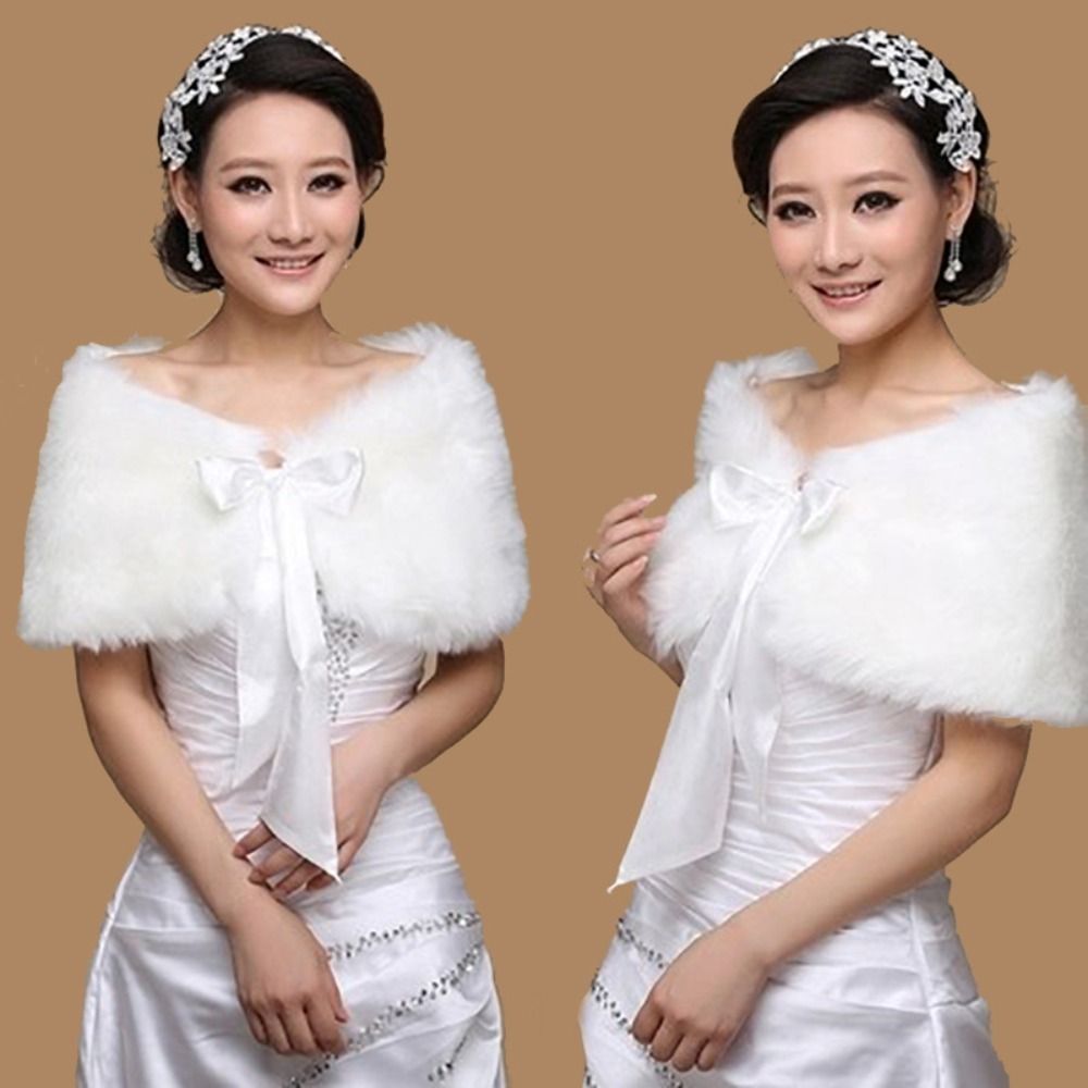 Winter Cape White Fur Shawl We - Shawl Wrap Winter ulasan dan harga