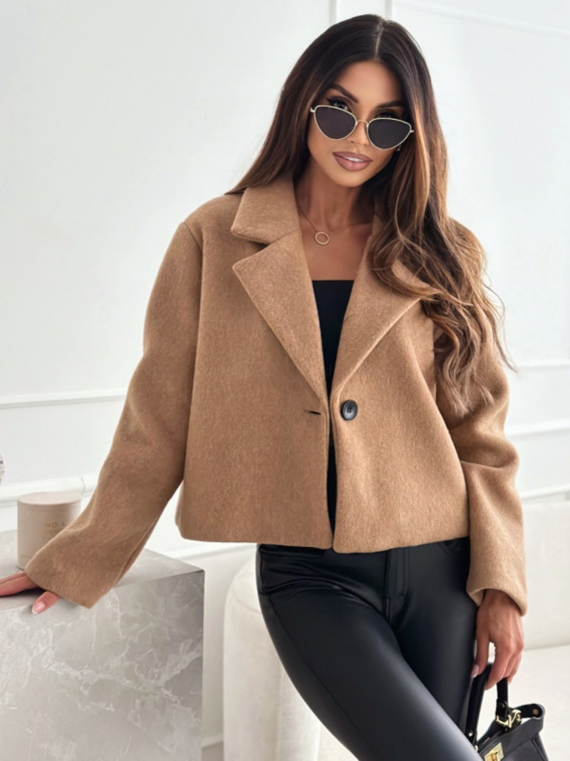 Cropped Trench Coat for Women  - Wool Coat Peacoat ulasan dan harga