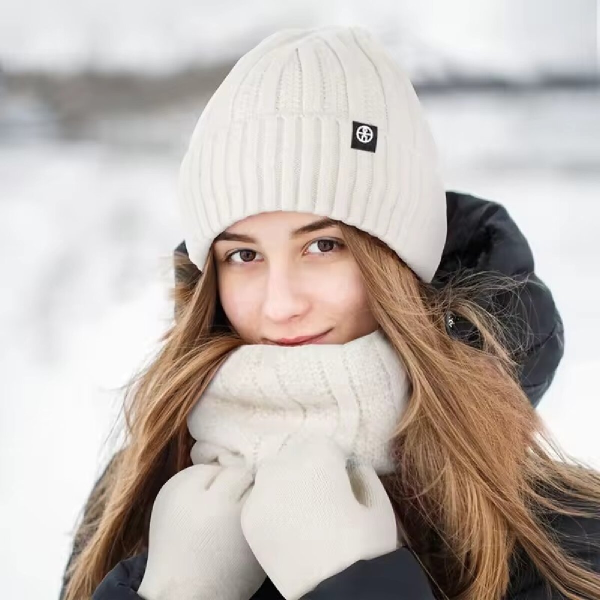 3pcs Winter Beanie Hat Gloves  - Wool Scarf Men ulasan dan harga