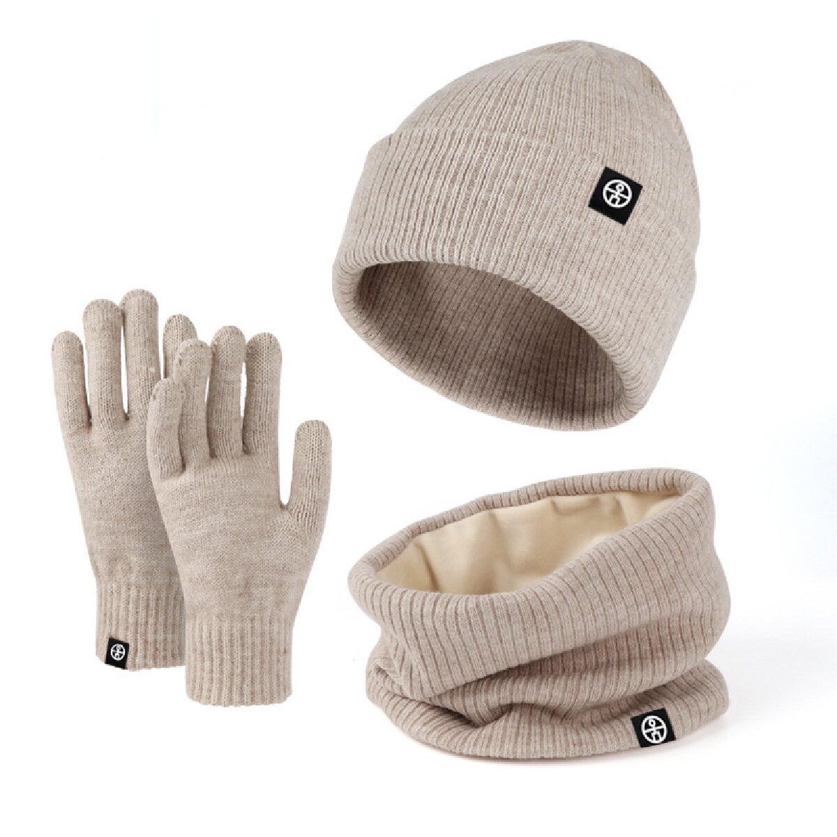 3pcs Winter Beanie Hat Gloves  - Wool Scarf Men ulasan dan harga