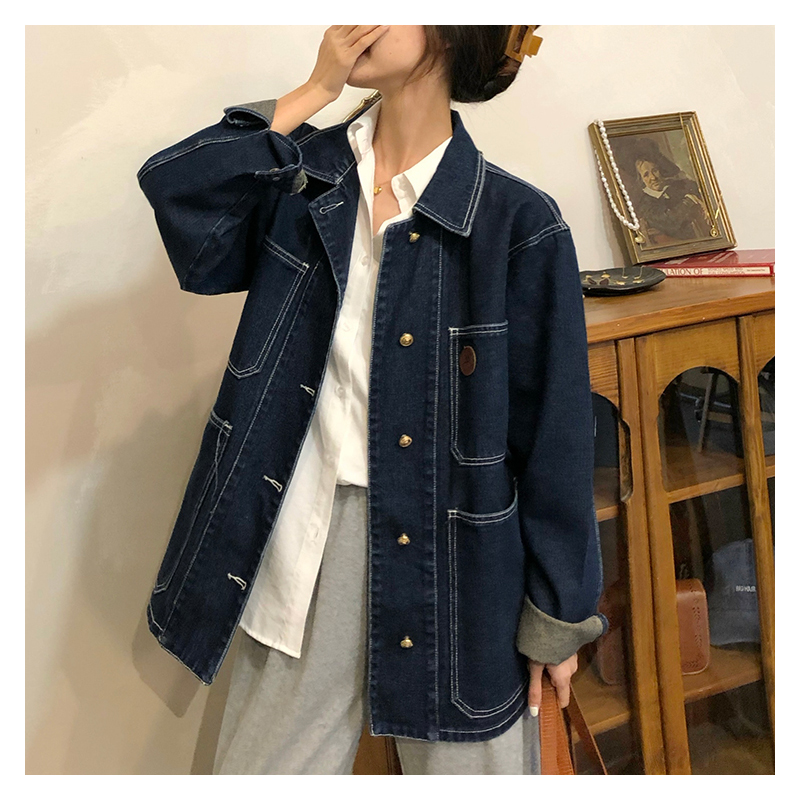 Dark Blue Denim Jacket Women S - Down Jacket Packable ulasan dan harga