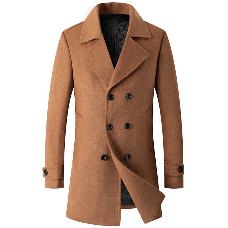 Double Breasted Coat Men Peaco - Wool Coat Peacoat ulasan dan harga