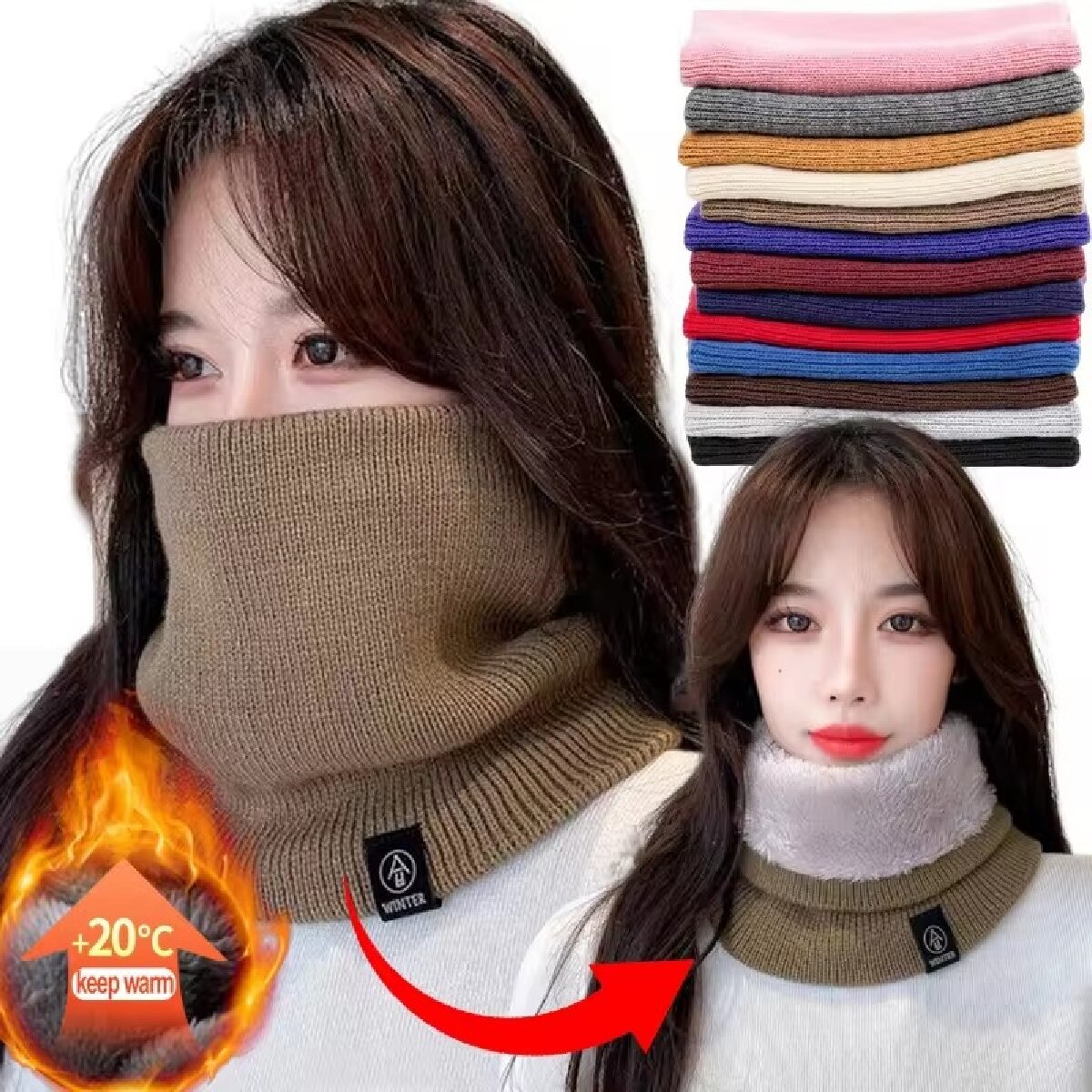 Solid Winter Plush Muffler Woo - Winter Headband Fleece ulasan dan harga
