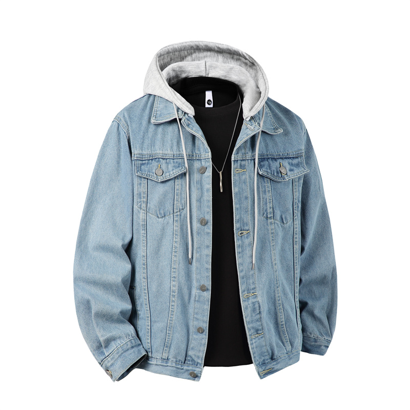 Men Hooded Denim Jacket Men St - Down Jacket Packable ulasan dan harga