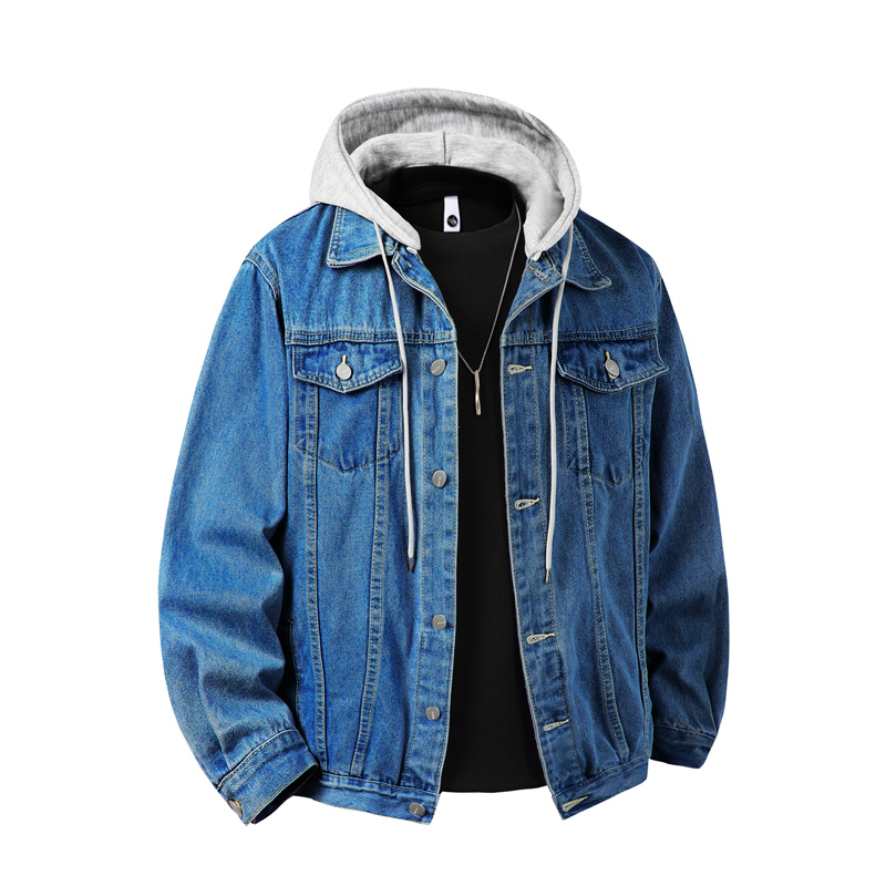 Men Hooded Denim Jacket Men St - Down Jacket Packable ulasan dan harga