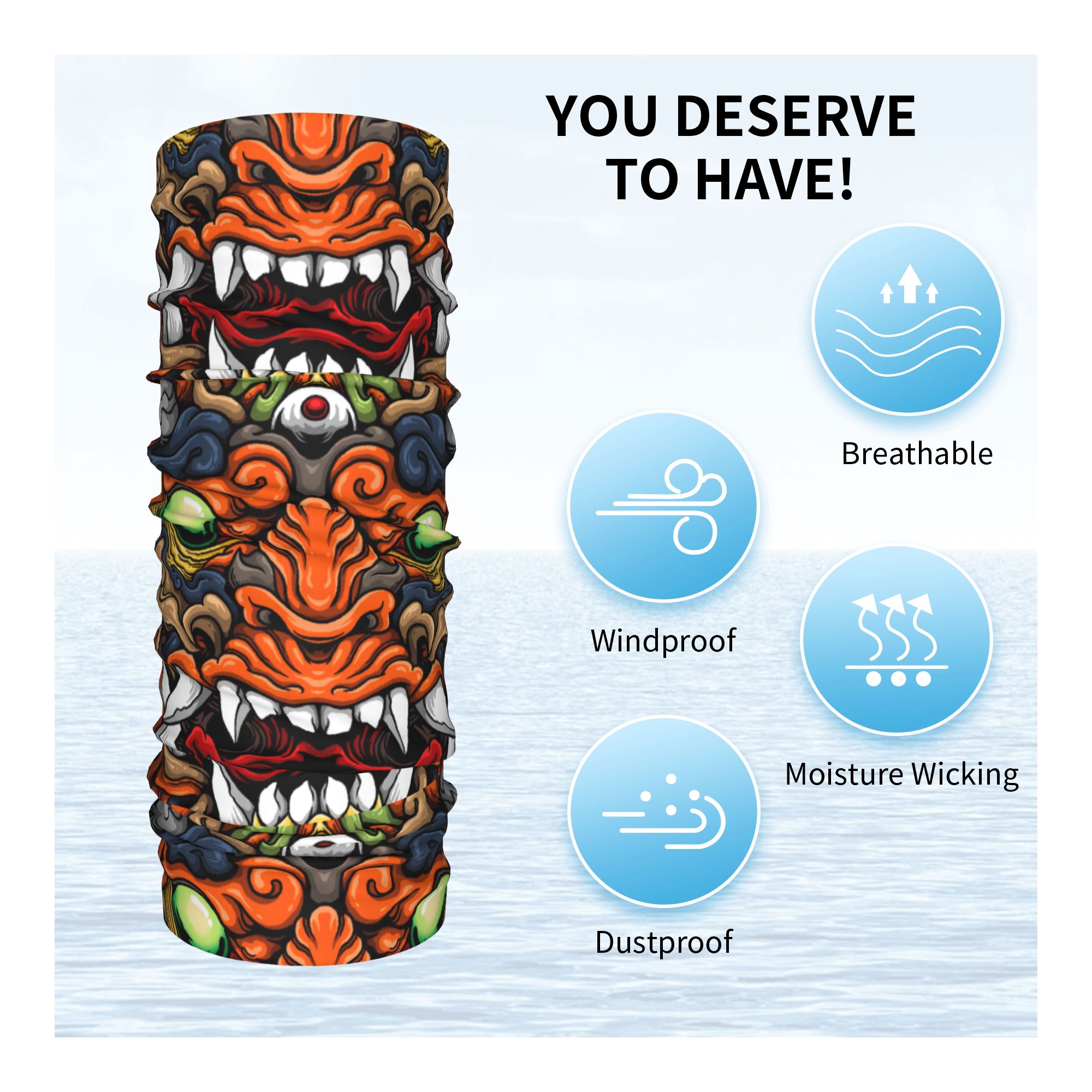 Custom Samurai Demon Oni Winte - Neck Gaiter Fleece ulasan dan harga
